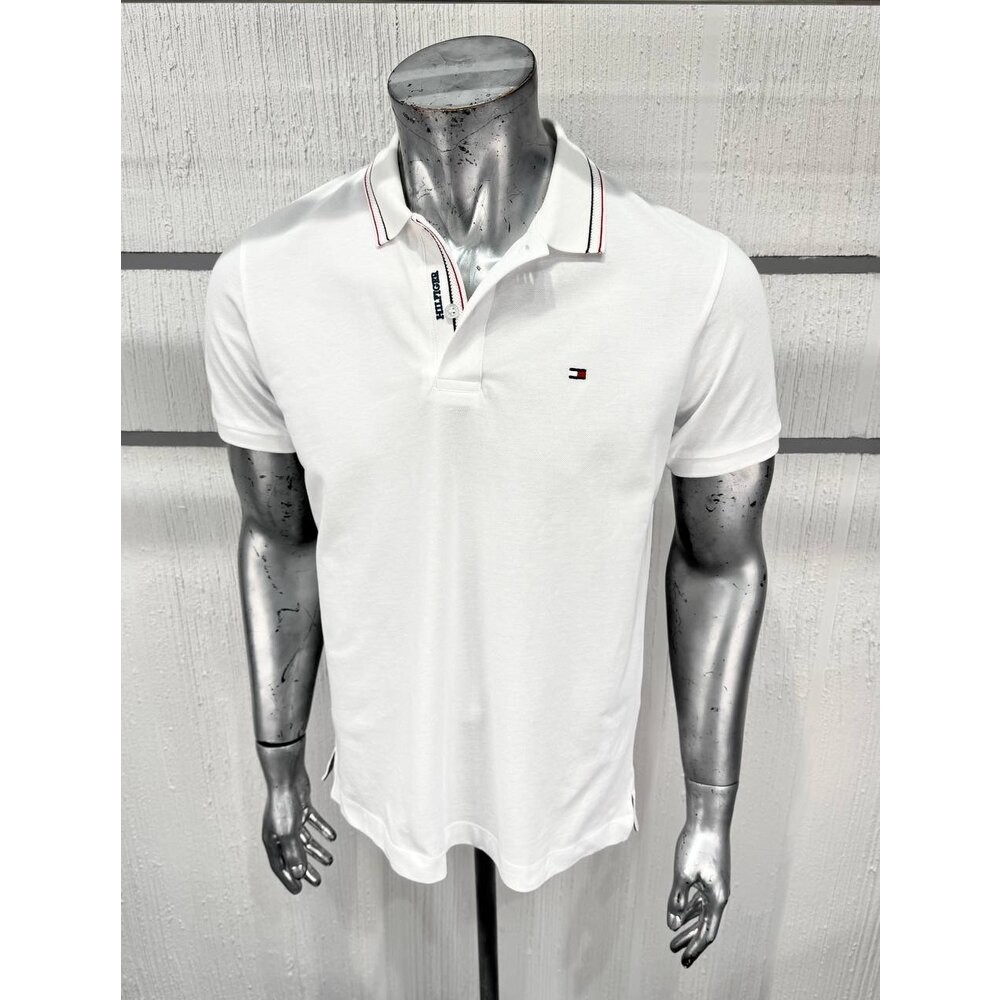 Tommy Hilfiger Polo Yaka D Beyaz