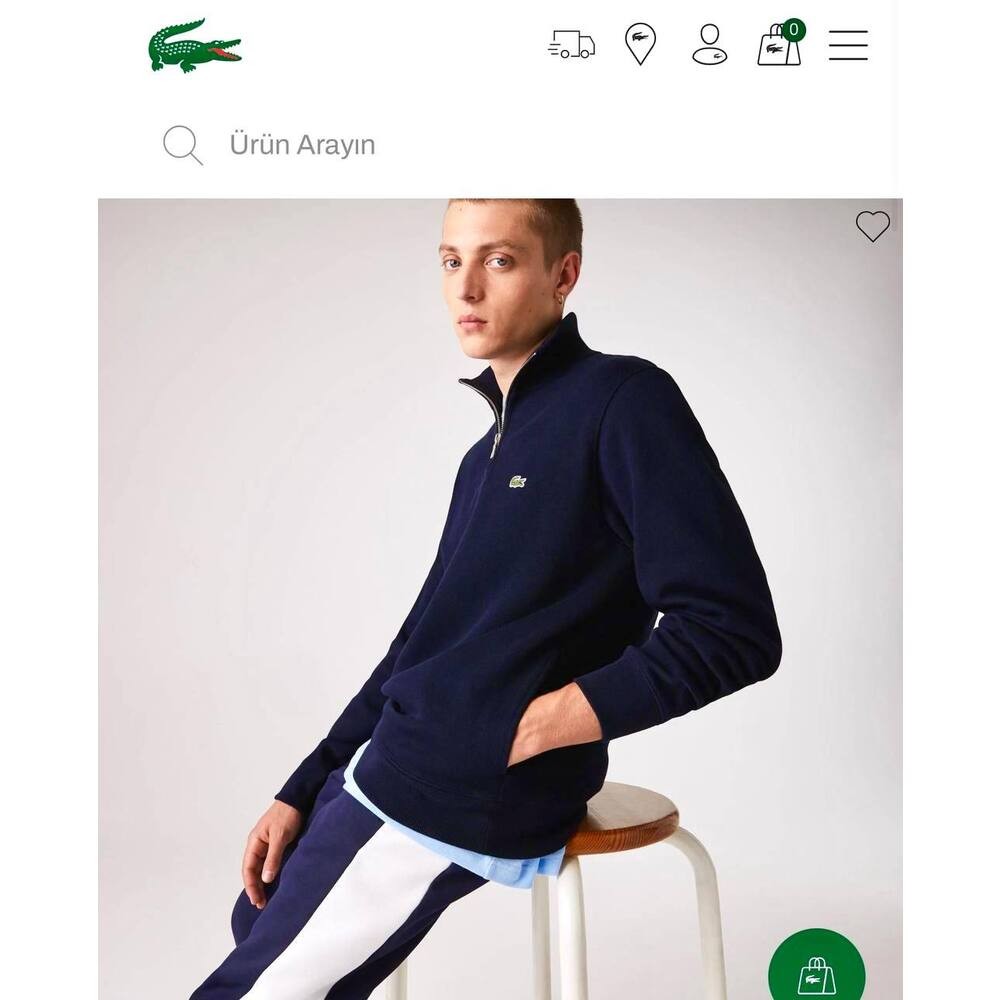 Lacoste Fermuarlı Sweatshirt Lacivert