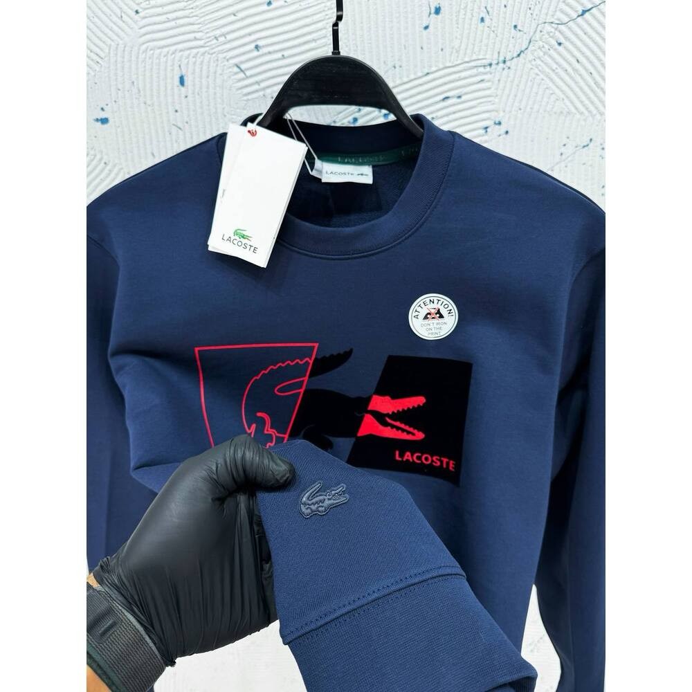 Lacoste Sweatshirt Floklu Lacivert