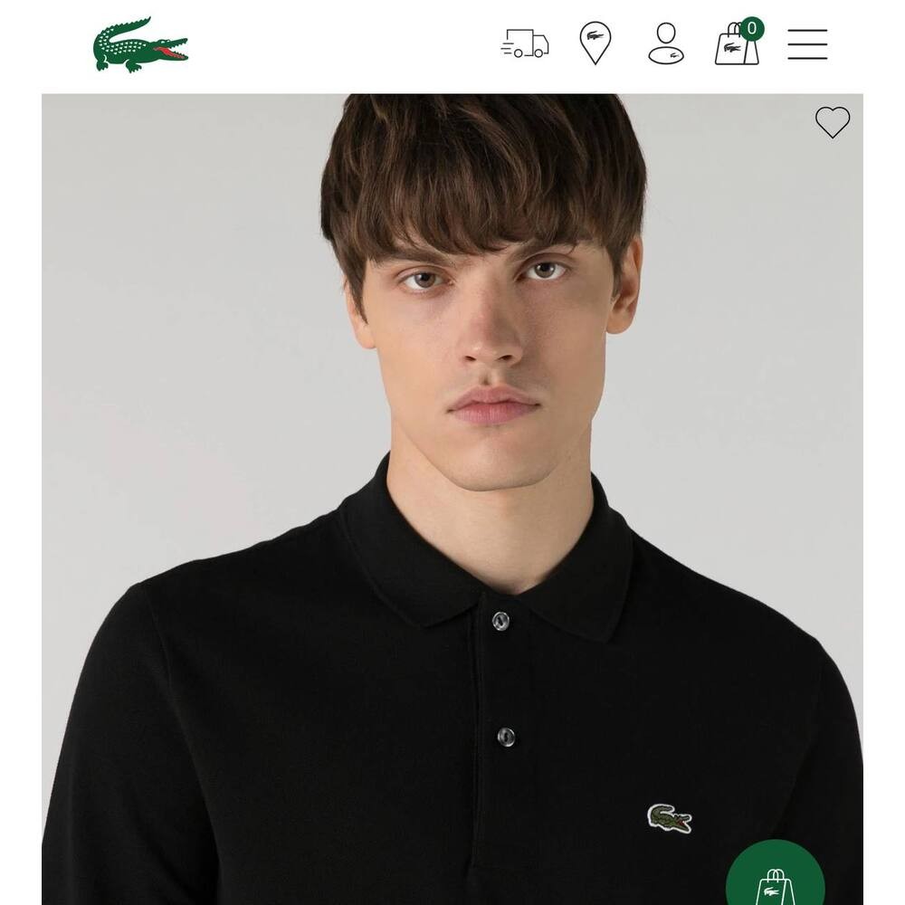 Lacoste Klasik Polo Yaka Uzun Kollu Siyah