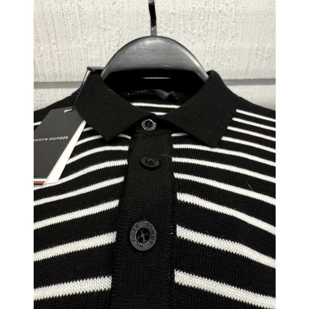 Tommy Hilfiger Polo Yaka Triko Siyah
