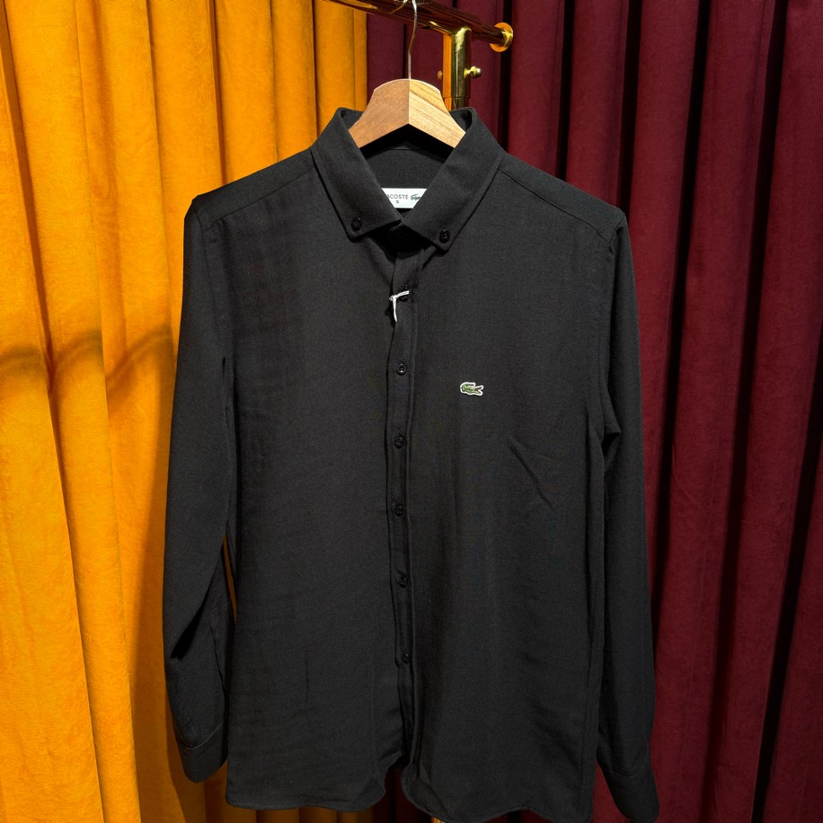 LACOSTE KETEN GÖMLEK SİYAH RENK