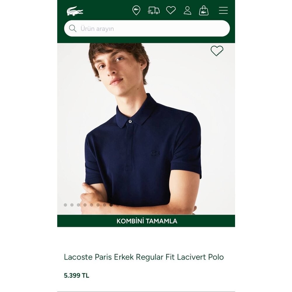 Lacoste Paris Polo Yaka Lacivert