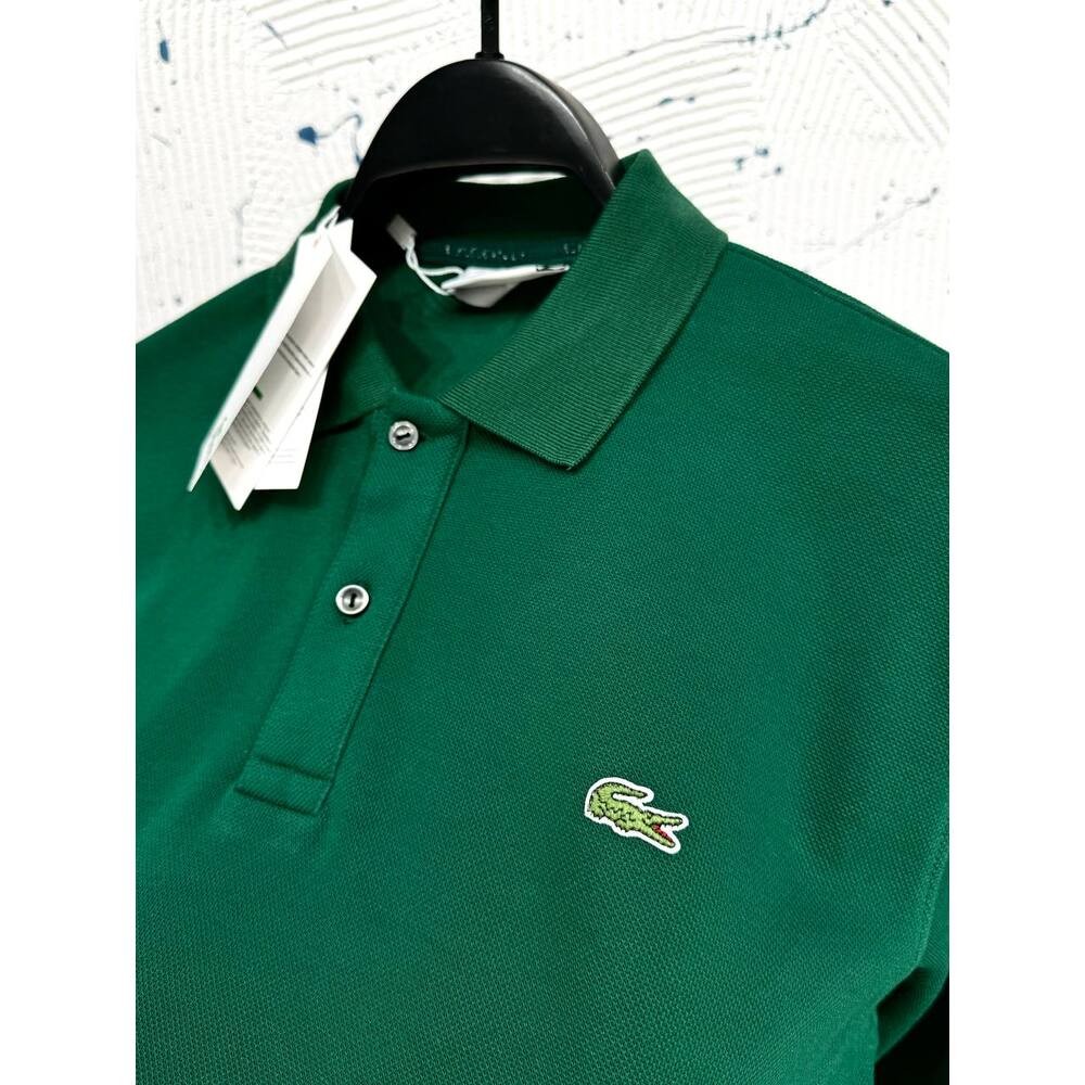 Lacoste Klasik Polo Yaka Uzun Kollu Haki Yeşil