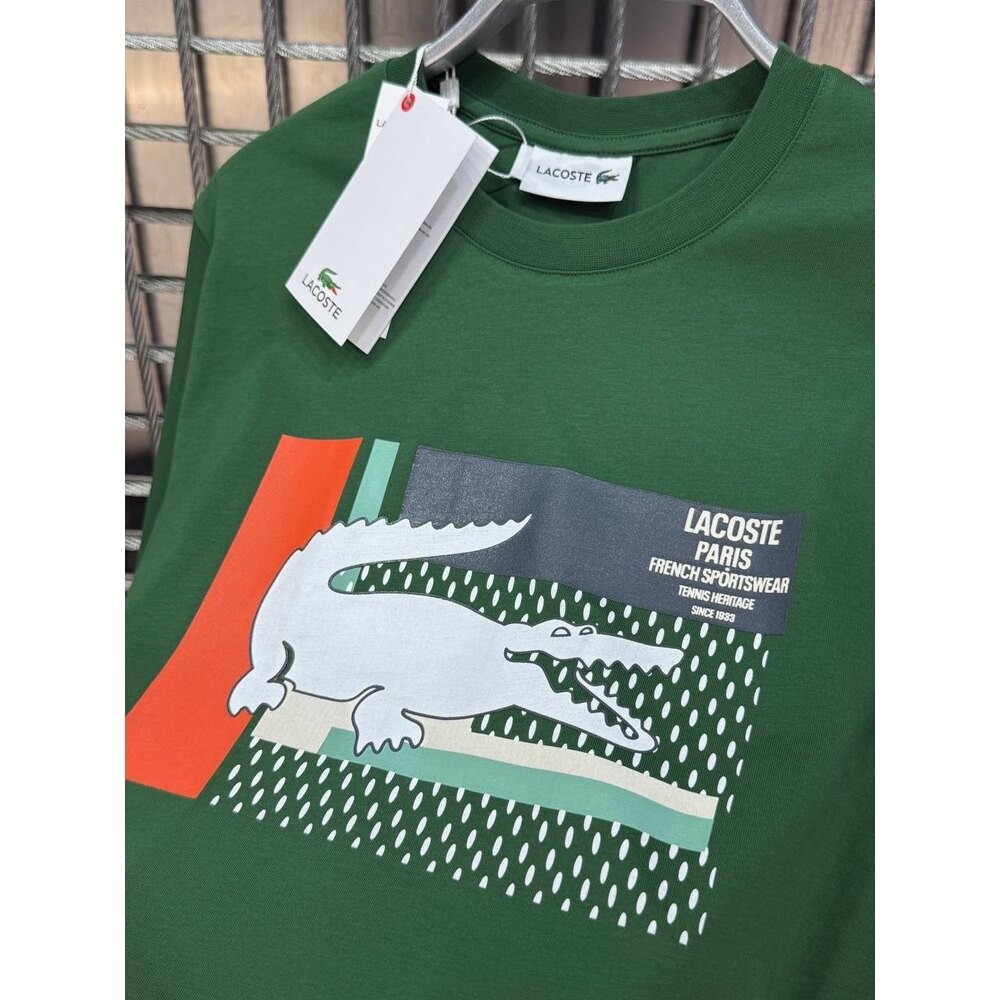 Lacoste Paris Baskılı Bisiklet Yaka Yeşil