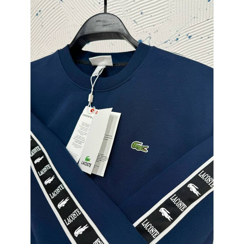 Lacoste Şeritli Sweatshirt Lacivert