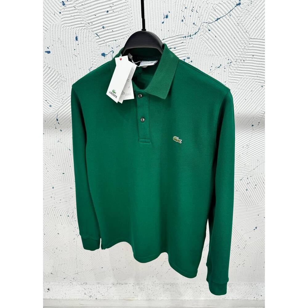 Lacoste Klasik Polo Yaka Uzun Kollu Haki Yeşil