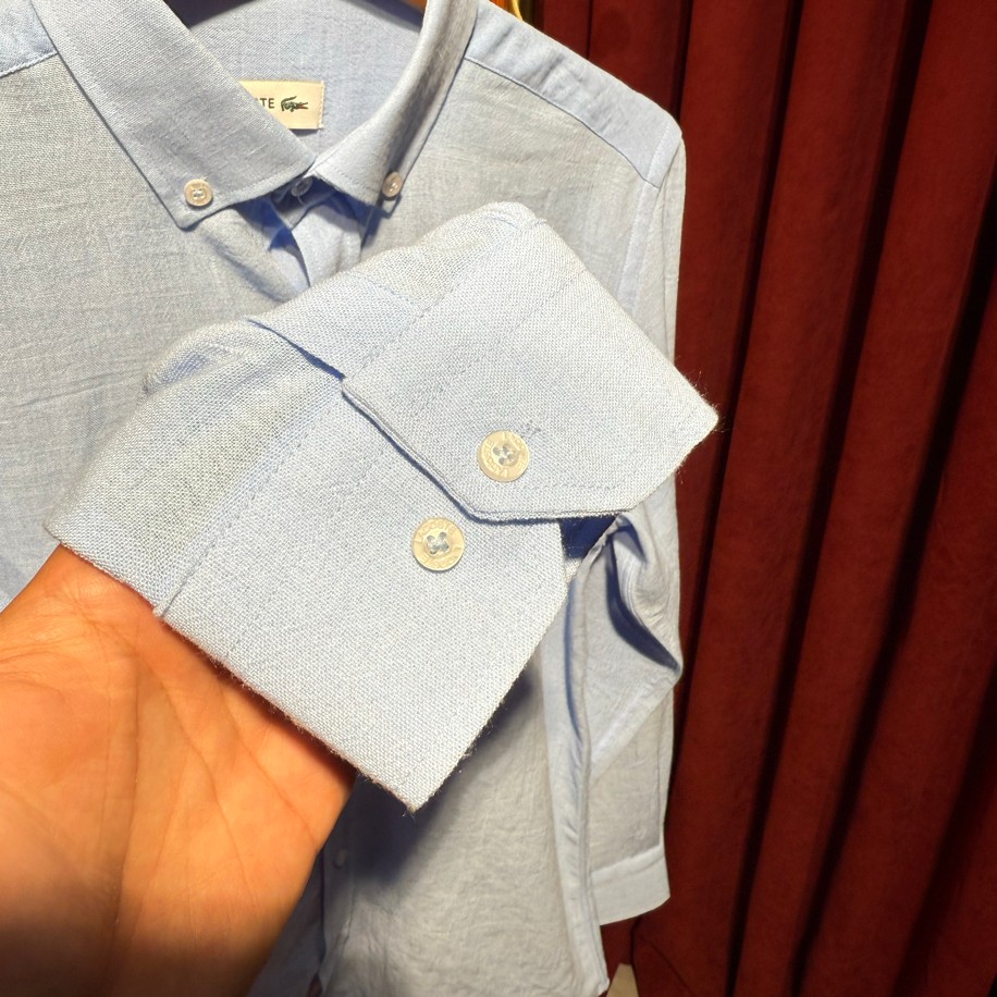 LACOSTE KETEN GÖMLEK BEBE MAVİSİ