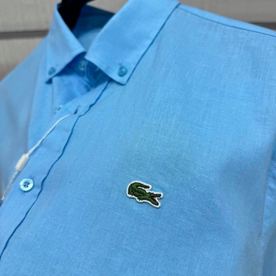 Lacoste Keten Gömlek Orj. Bebe Mavi