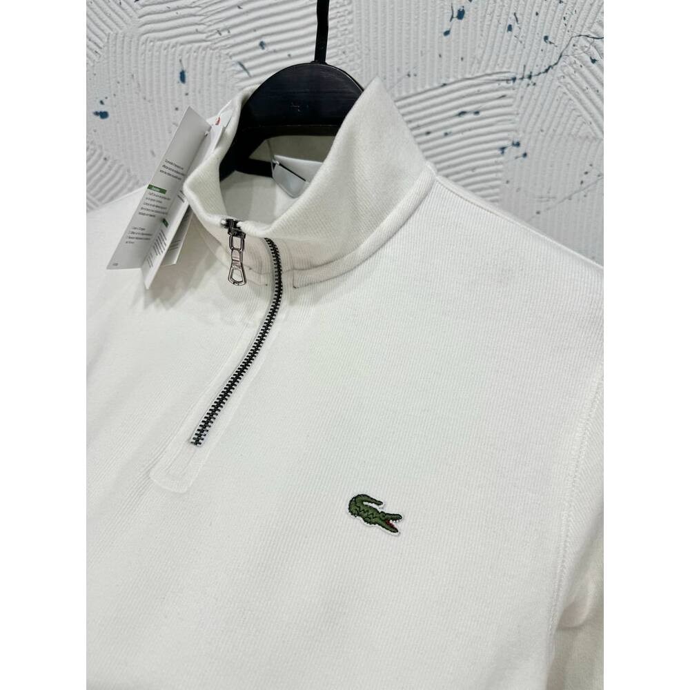 Lacoste Fermuarlı Sweatshirt Beyaz