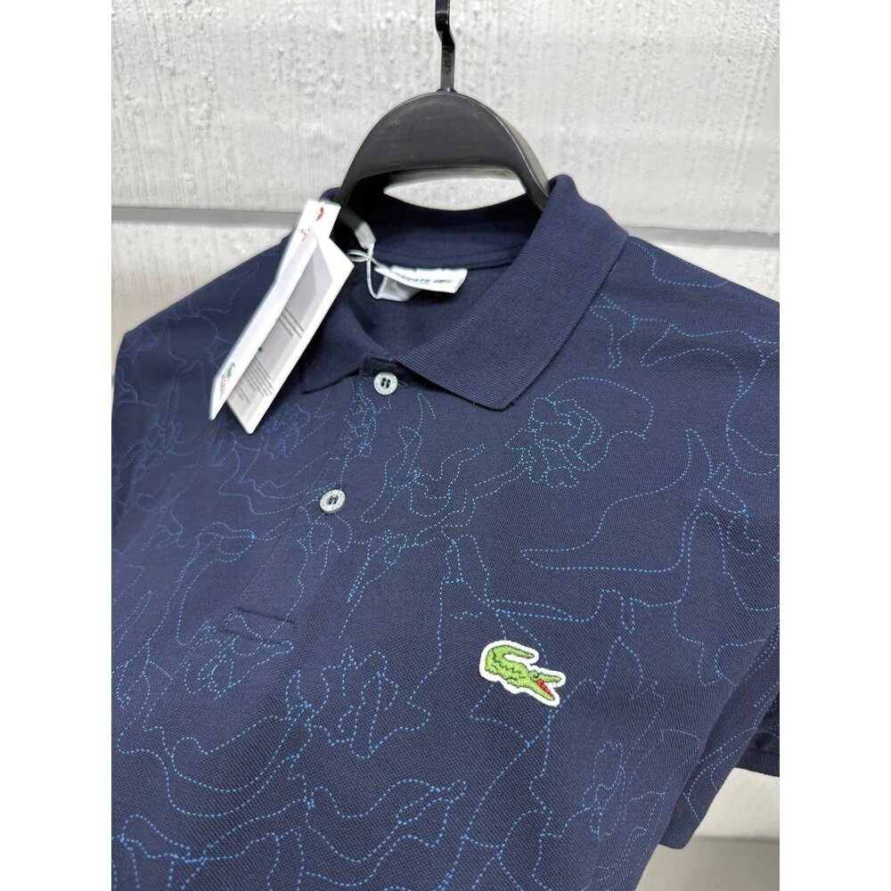 Lacoste Desenli Polo Yaka Lacivert