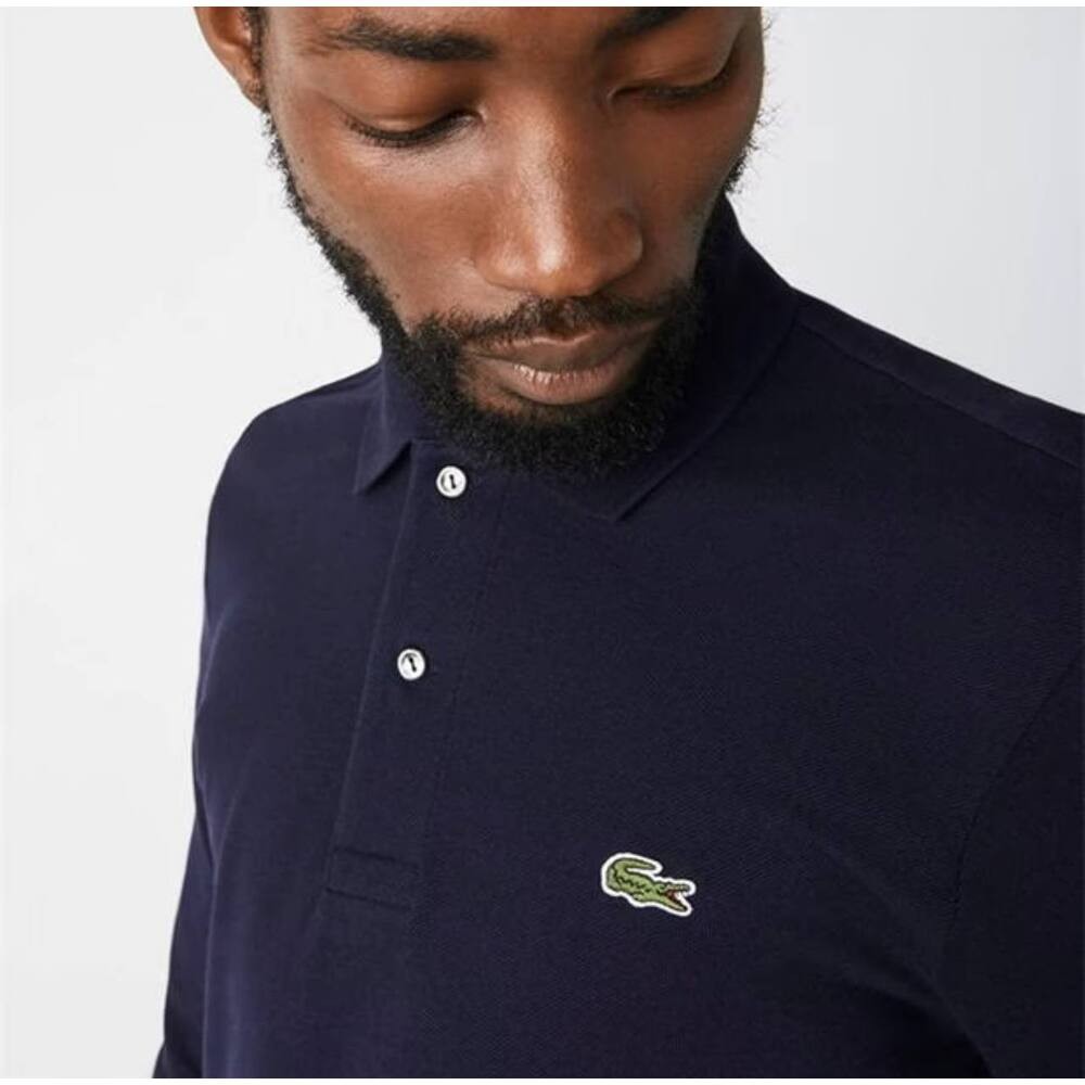 Lacoste Klasik Polo Yaka Uzun Kollu Lacivert