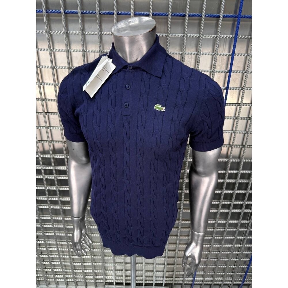 Lacoste Örgü Desen Polo Yaka Triko Lacivert