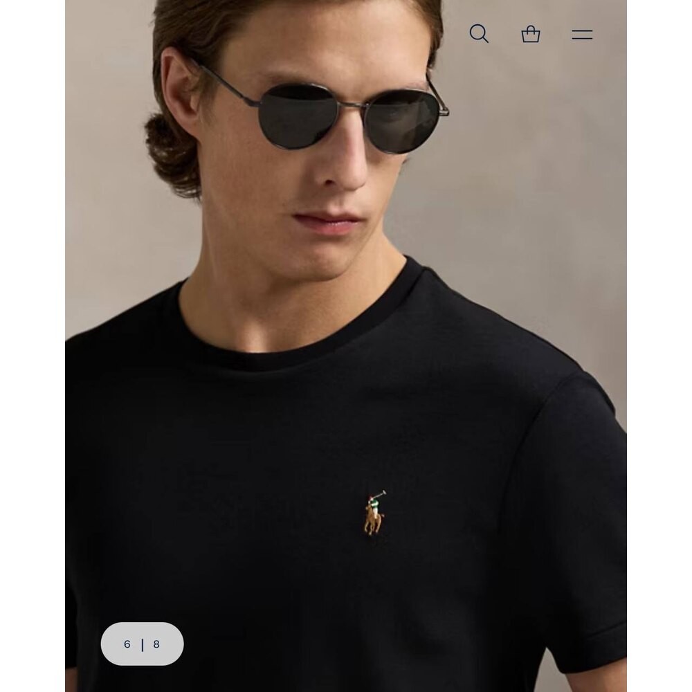 Polo Ralph Lauren Basic Bisiklet Yaka Siyah