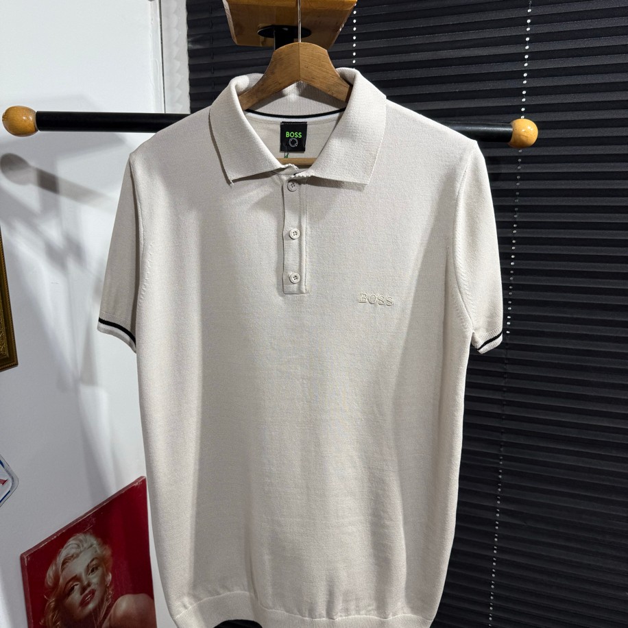 BOSS POLO YAKA TRİKO KOYU KREM RENK