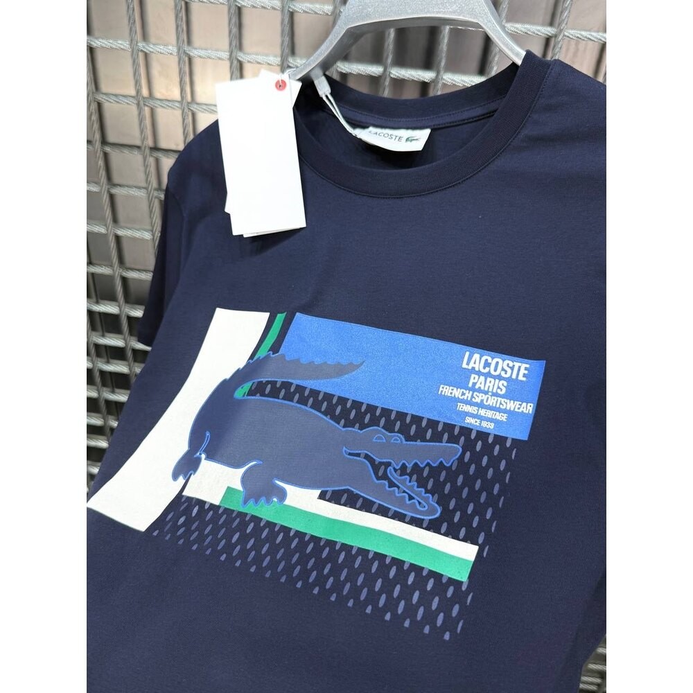 Lacoste Paris Baskılı Bisiklet Yaka Lacivert