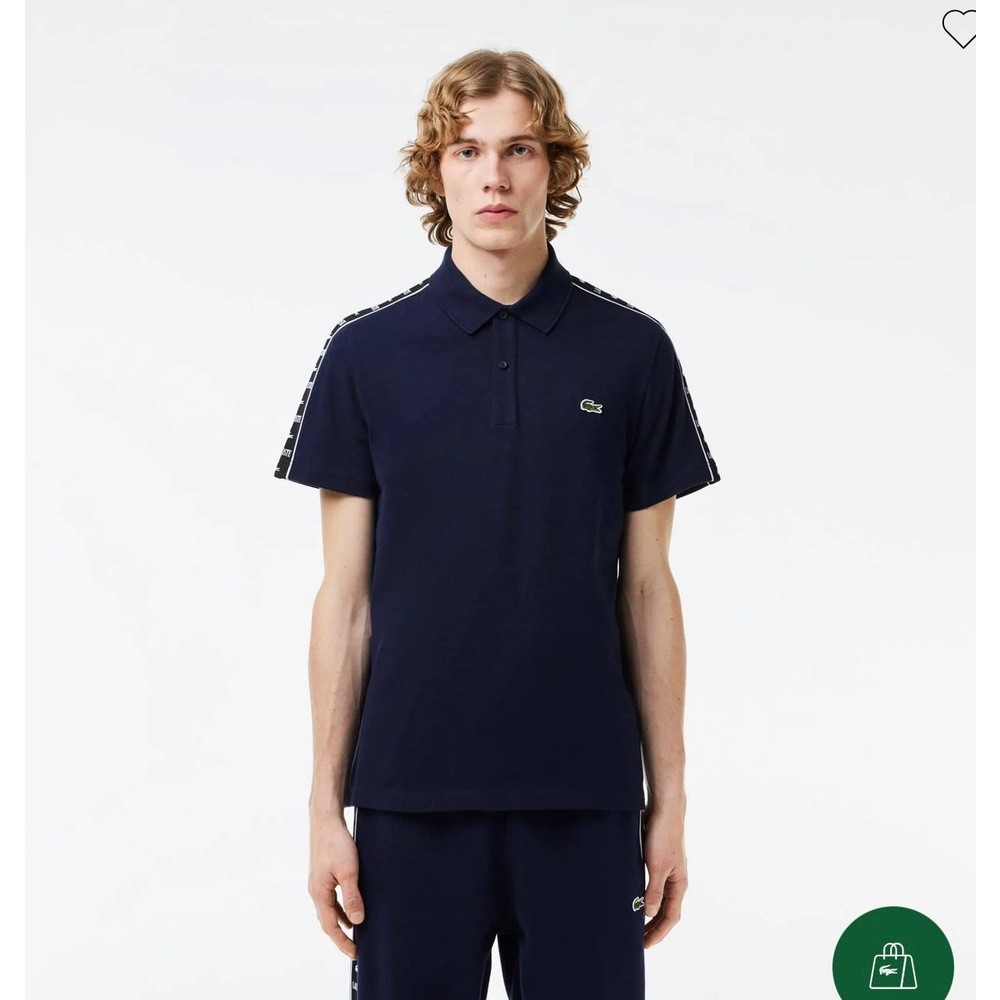 Lacoste Polo Yaka Omuz Şeritli Lacivert