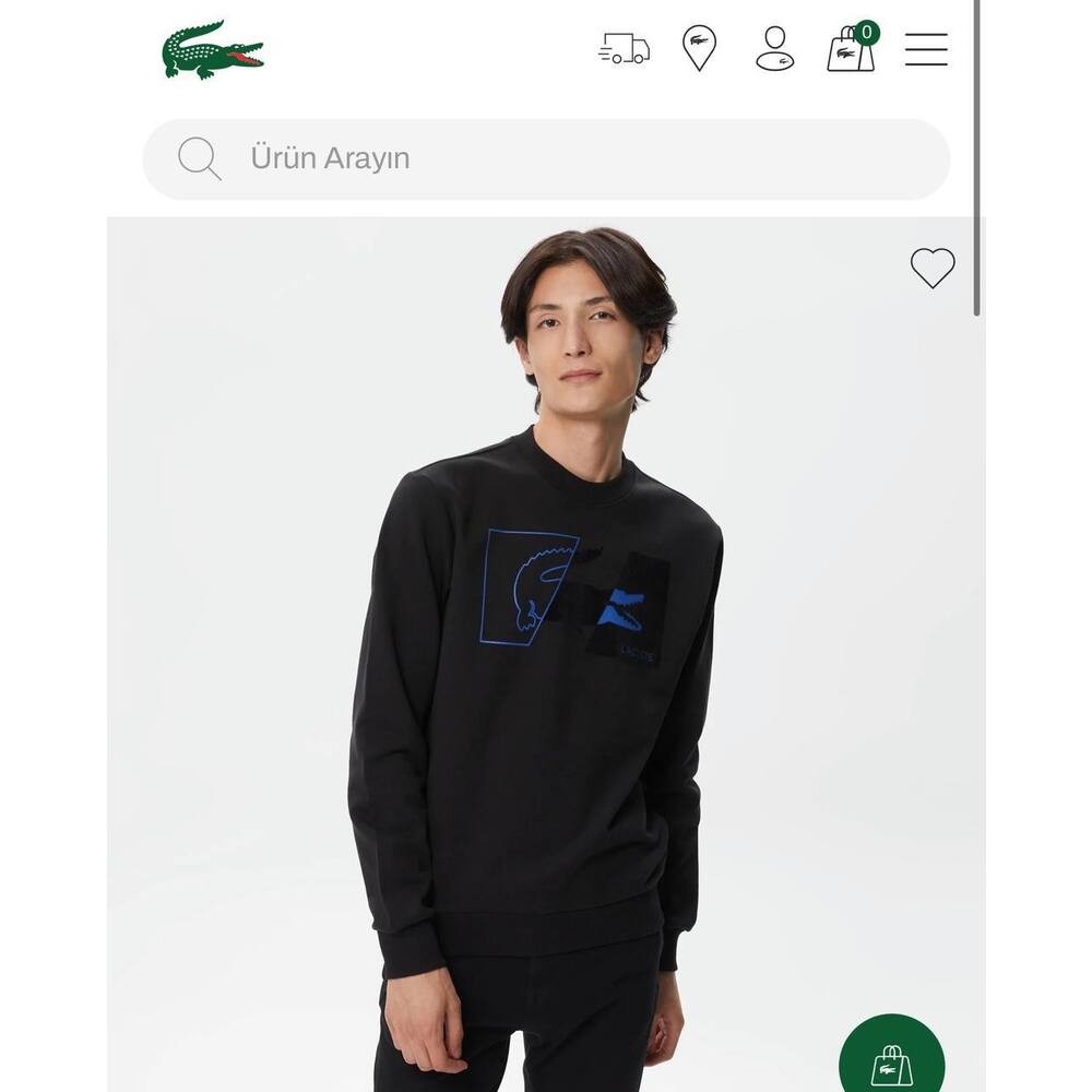 Lacoste Sweatshirt Floklu Siyah