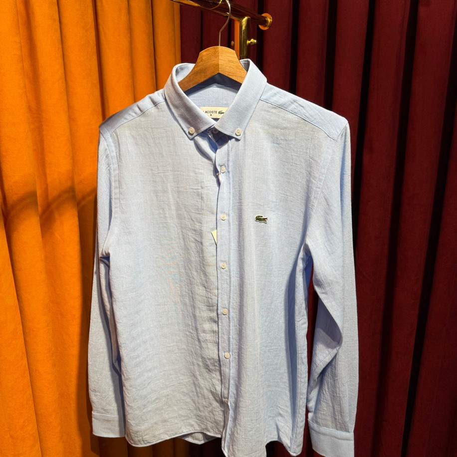 LACOSTE KETEN GÖMLEK BEBE MAVİSİ