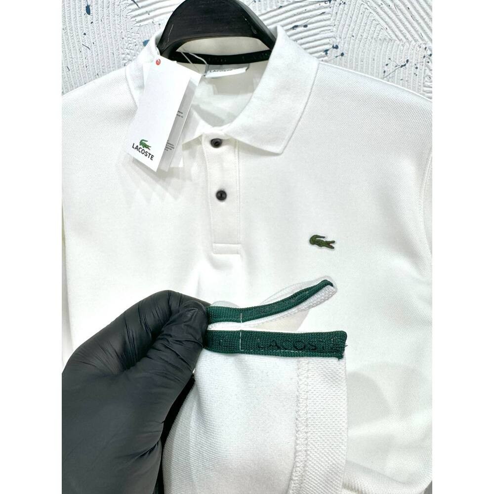 Lacoste Klasik Polo Yaka Uzun Kollu Beyaz