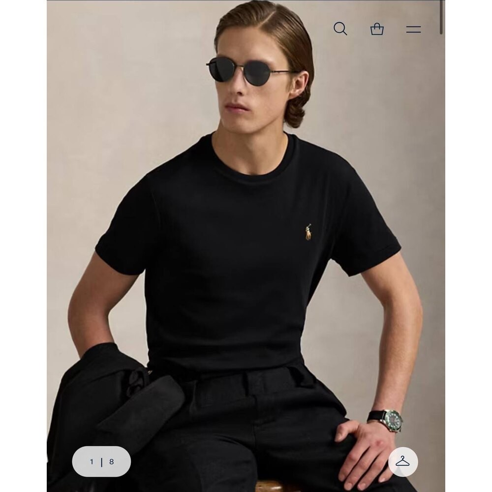 Polo Ralph Lauren Basic Bisiklet Yaka Siyah