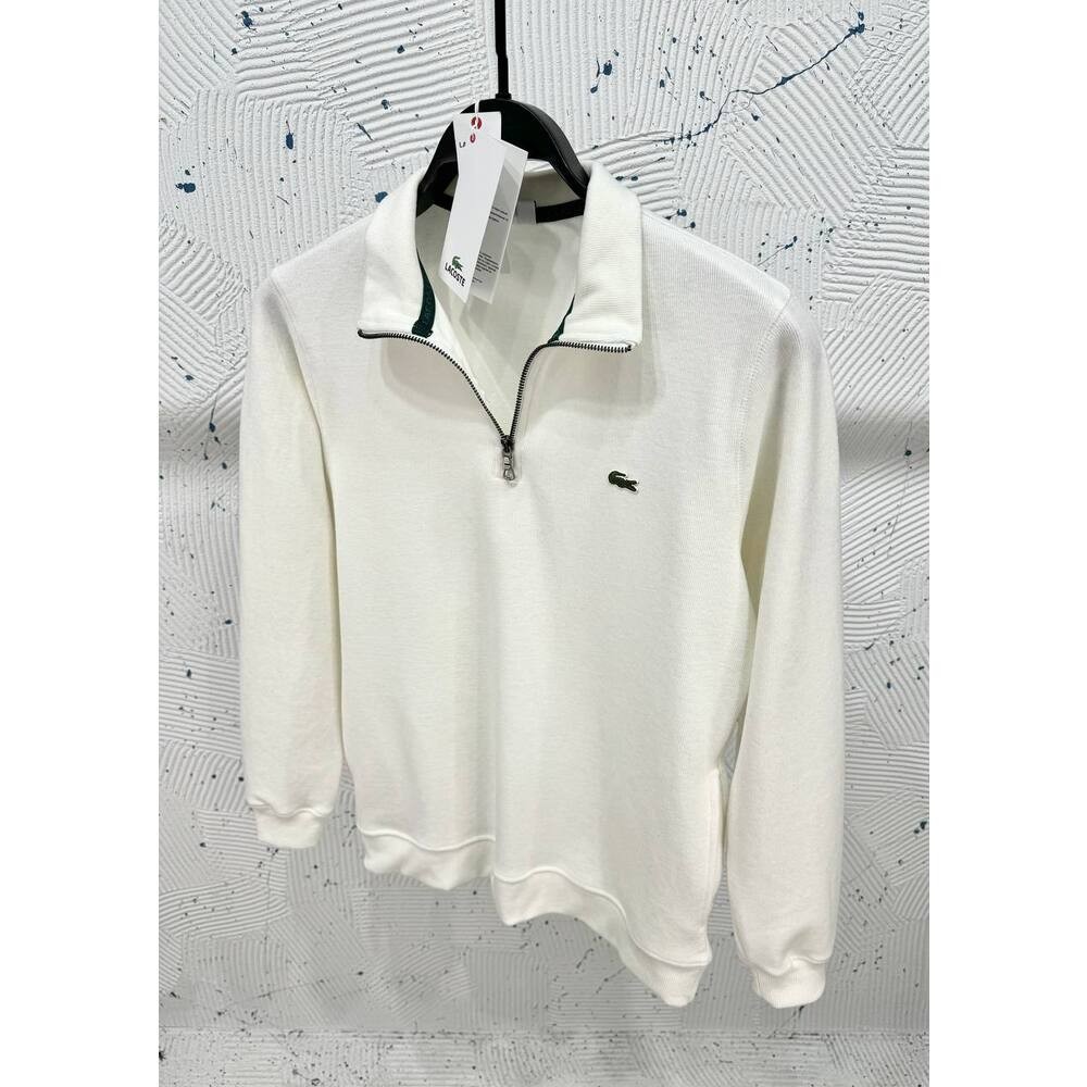 Lacoste Fermuarlı Sweatshirt Beyaz