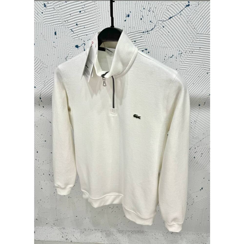 Lacoste Fermuarlı Sweatshirt Beyaz