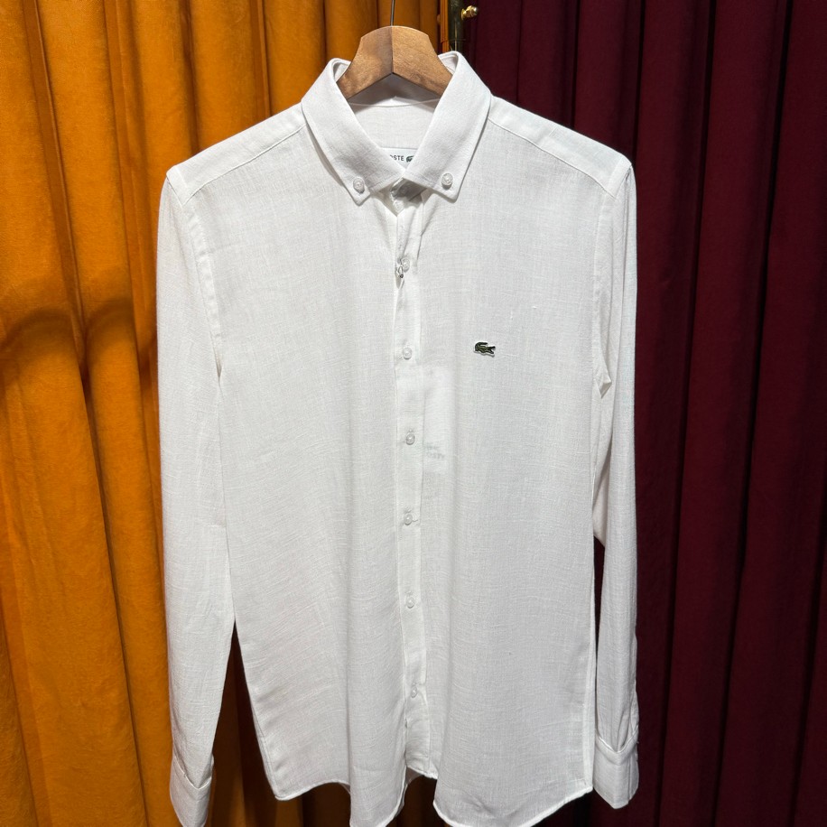 LACOSTE KETEN GÖMLEK BEYAZ RENK
