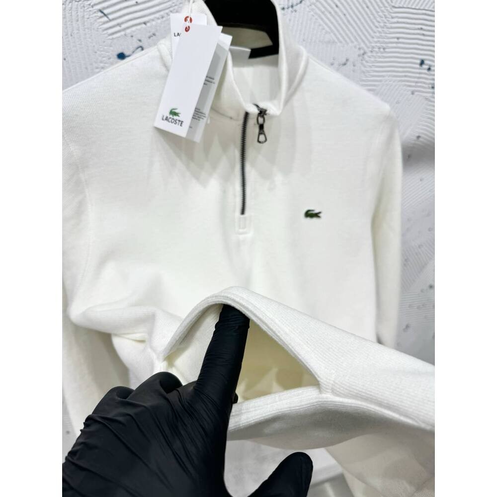 Lacoste Fermuarlı Sweatshirt Beyaz