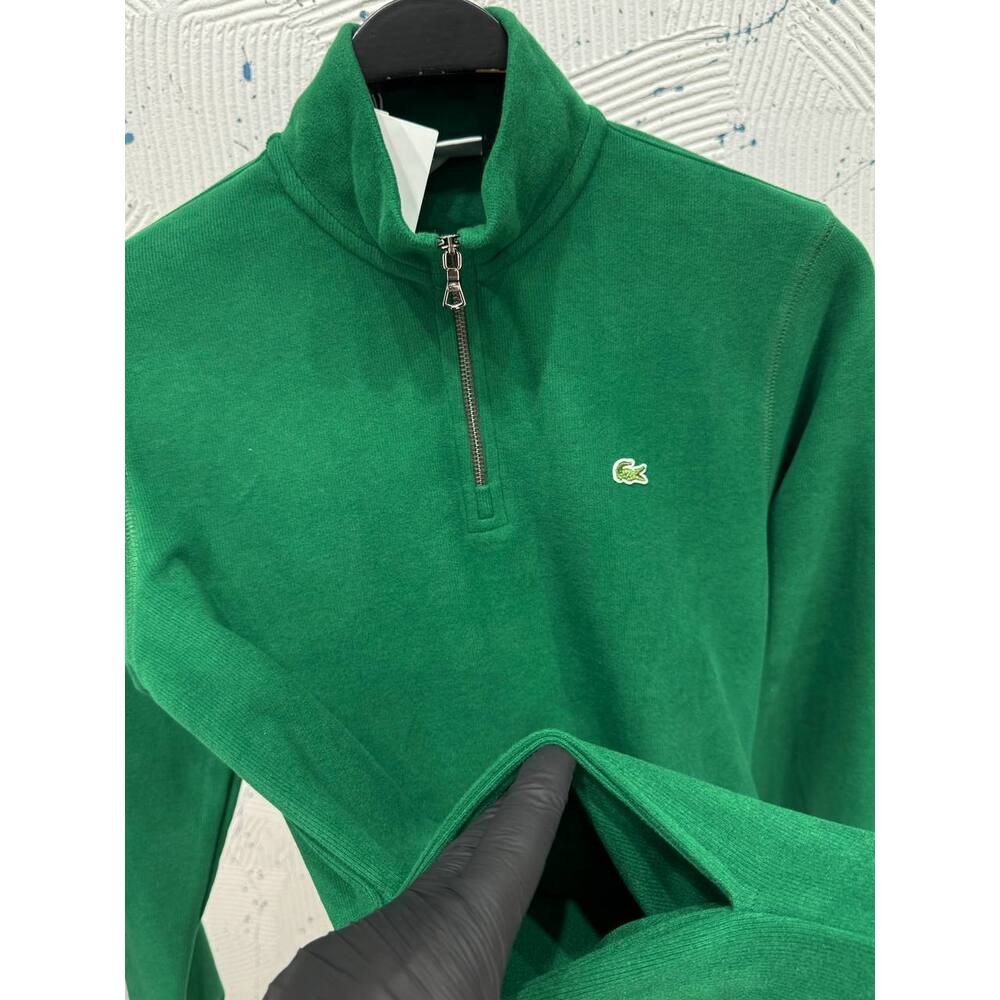 Lacoste Fermuarlı Sweatshirt Haki Yeşil