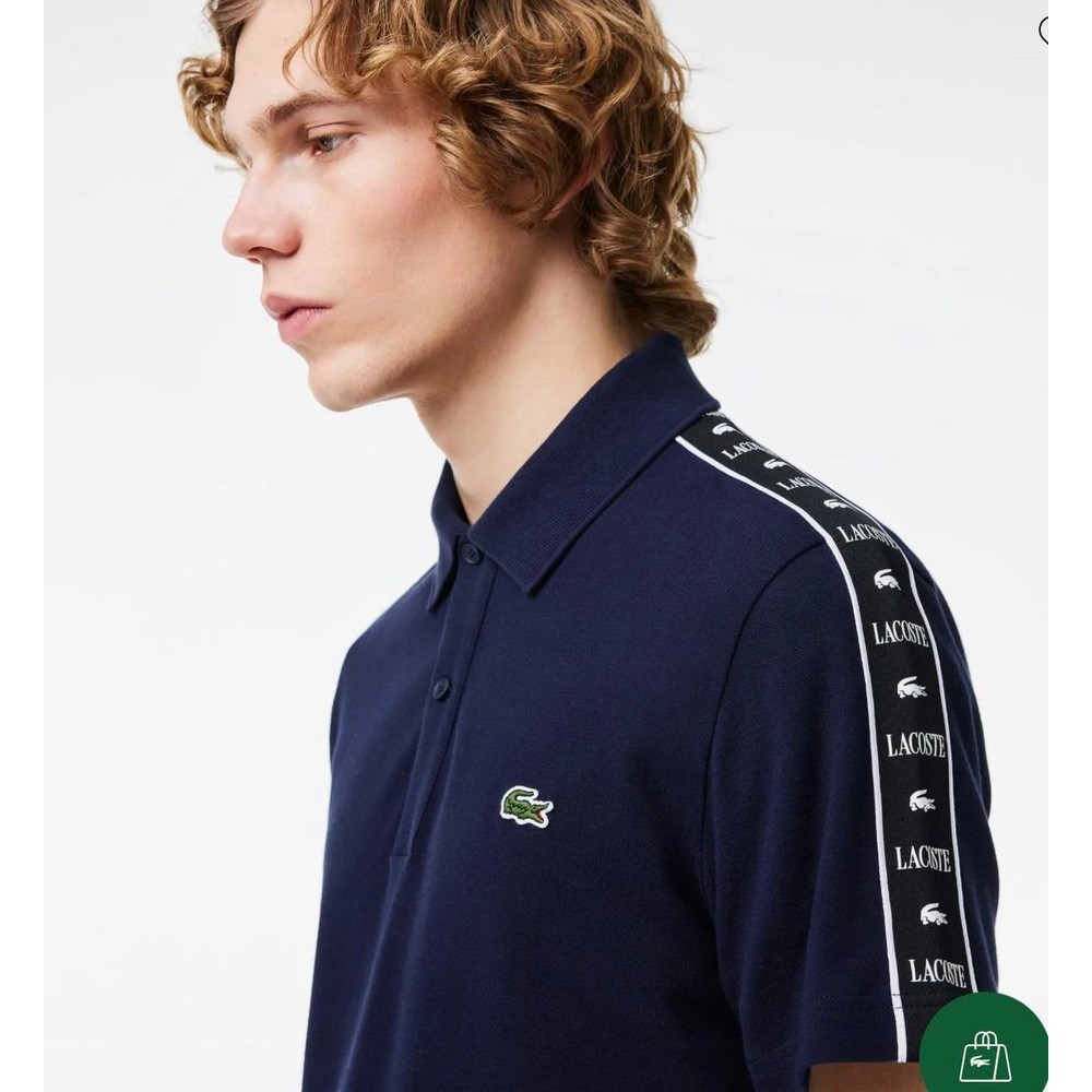 Lacoste Polo Yaka Omuz Şeritli Lacivert