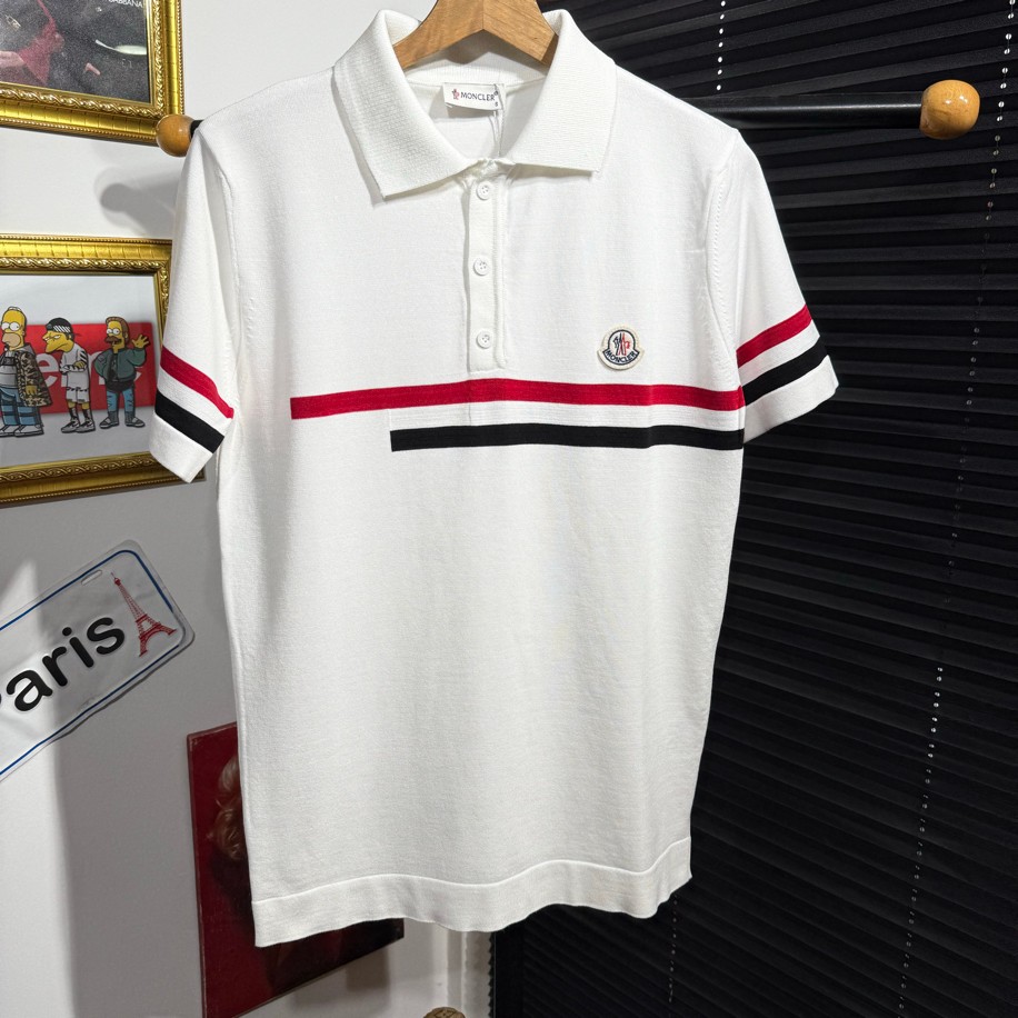MONCLER POLO YAKA TRİKO BEYAZ RENK