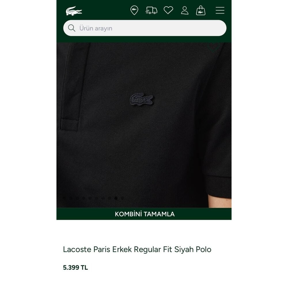 Lacoste Paris Polo Yaka Siyah