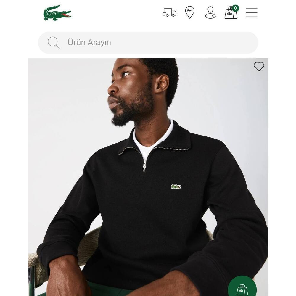 Lacoste Fermuarlı Sweatshirt Siyah