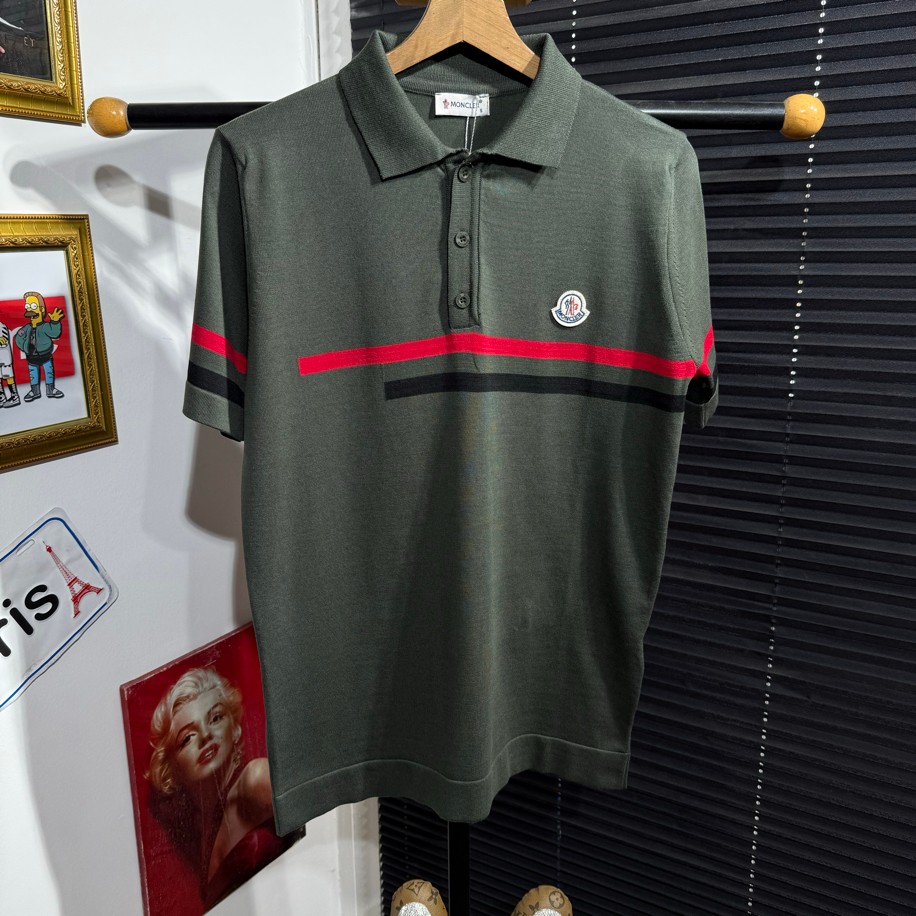 MONCLER POLO YAKA TRİKO HAKİ RENK