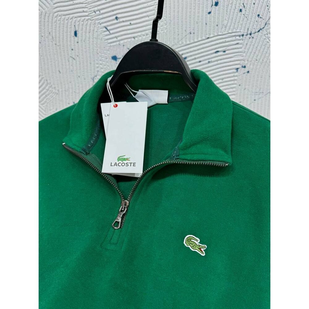 Lacoste Fermuarlı Sweatshirt Haki Yeşil