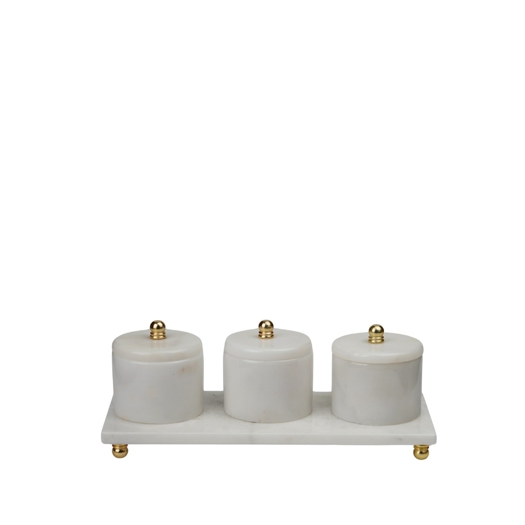 4 lü Baharat Set Küçük Top - Beyaz Gold