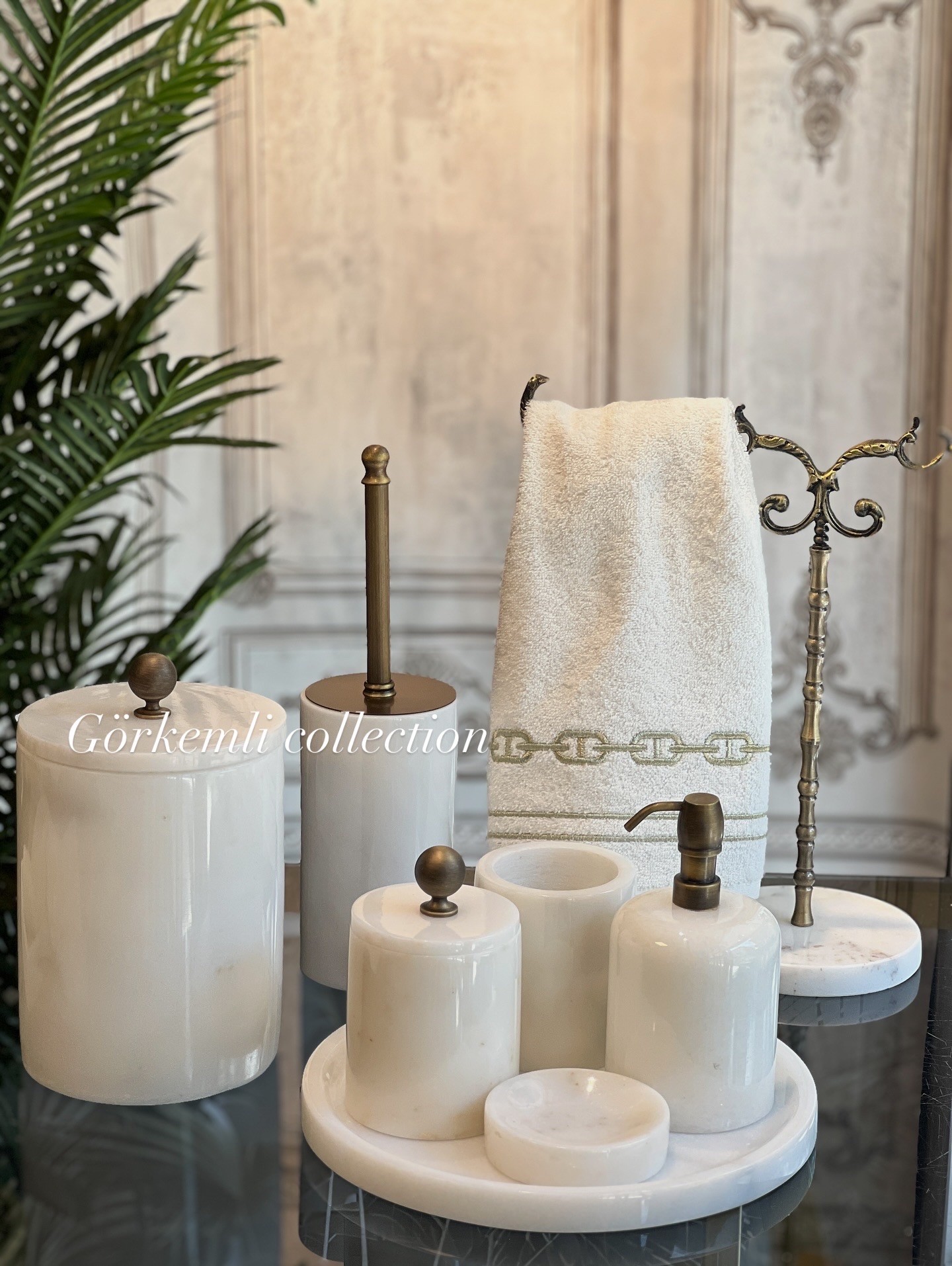 7'li Banyo Set Pirinç + Havluluk