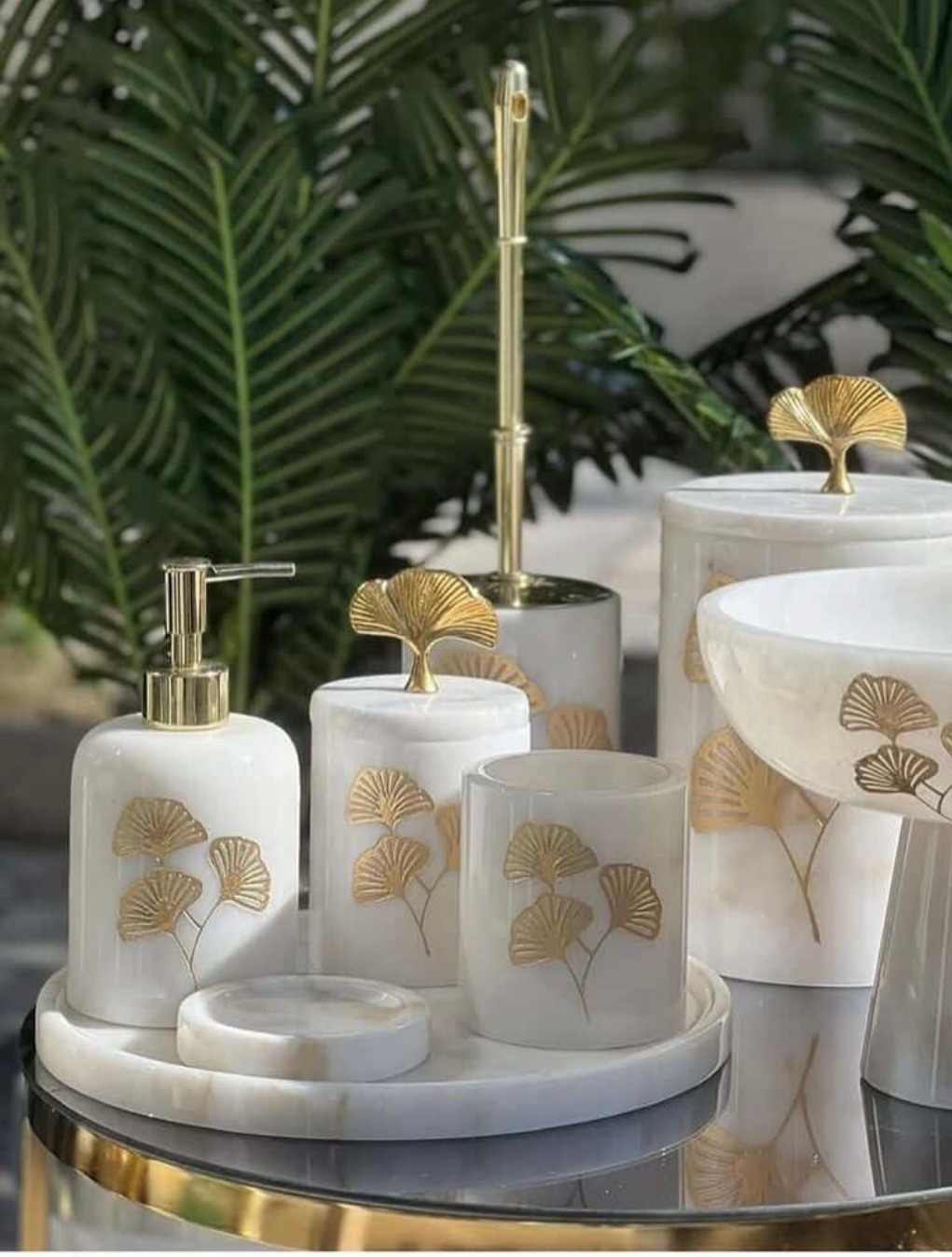 7'li Banyo Set Gold Ginko Kumlama