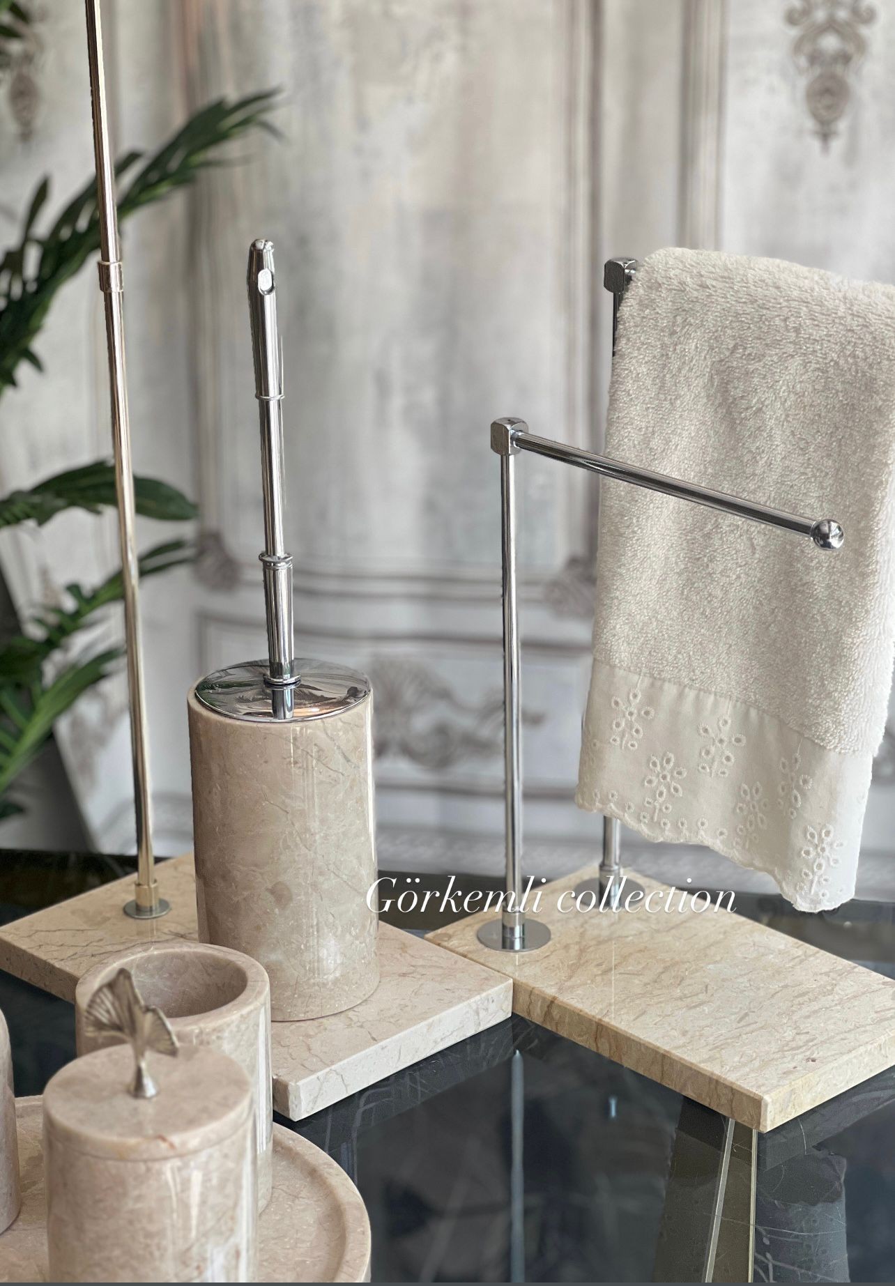 9lu Banyo Seti Bej Gümüş