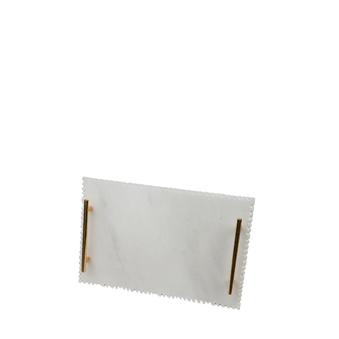 Mermer Dikdörtgen Tepsi Patlatma Kulp 30x20