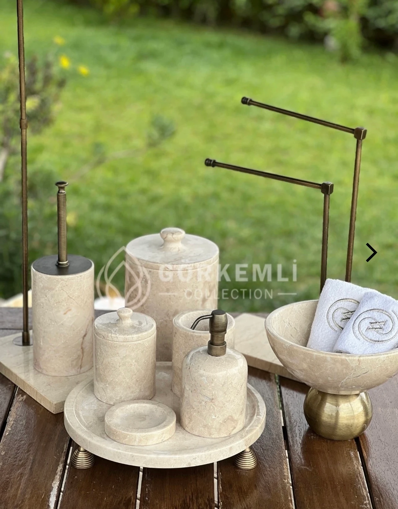 9'lu bej eskitme banyo set ( 2'li havluluk hariç )