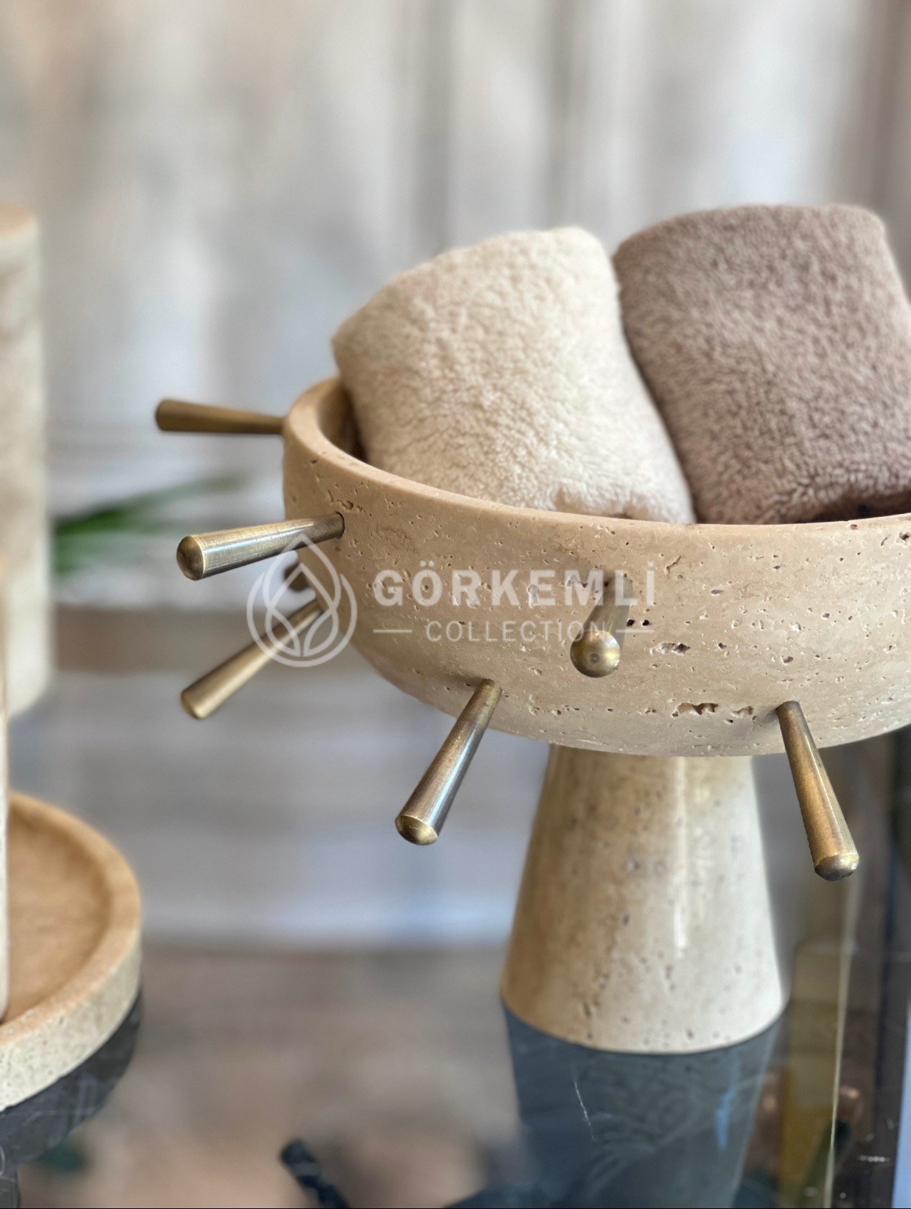 Traverten çivi model kase