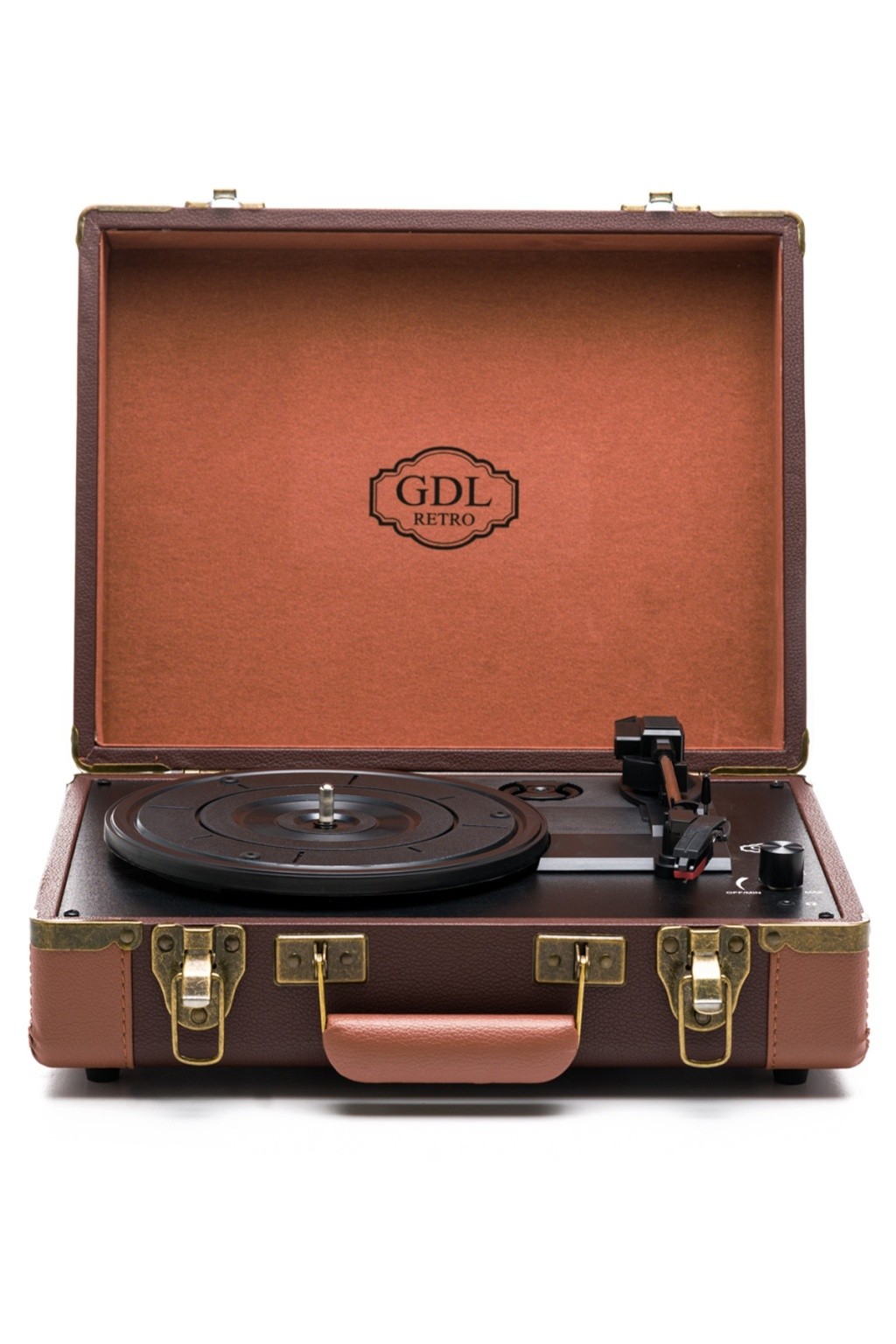 GDL Retro Bag Turntable T317b (WITH BLUETOOTH CHARGING) - Chocolate