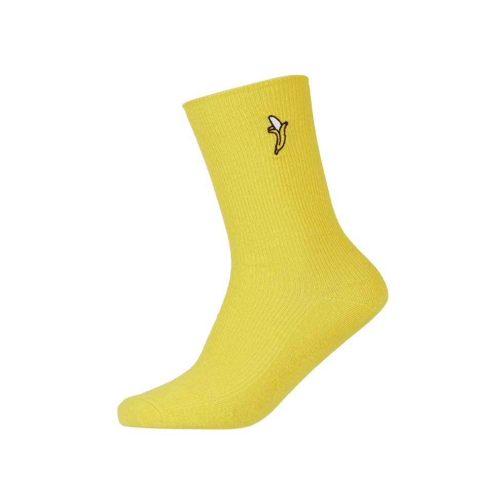 Nakışlı Meyveli Renkli Kadın Çorabı - Sarı