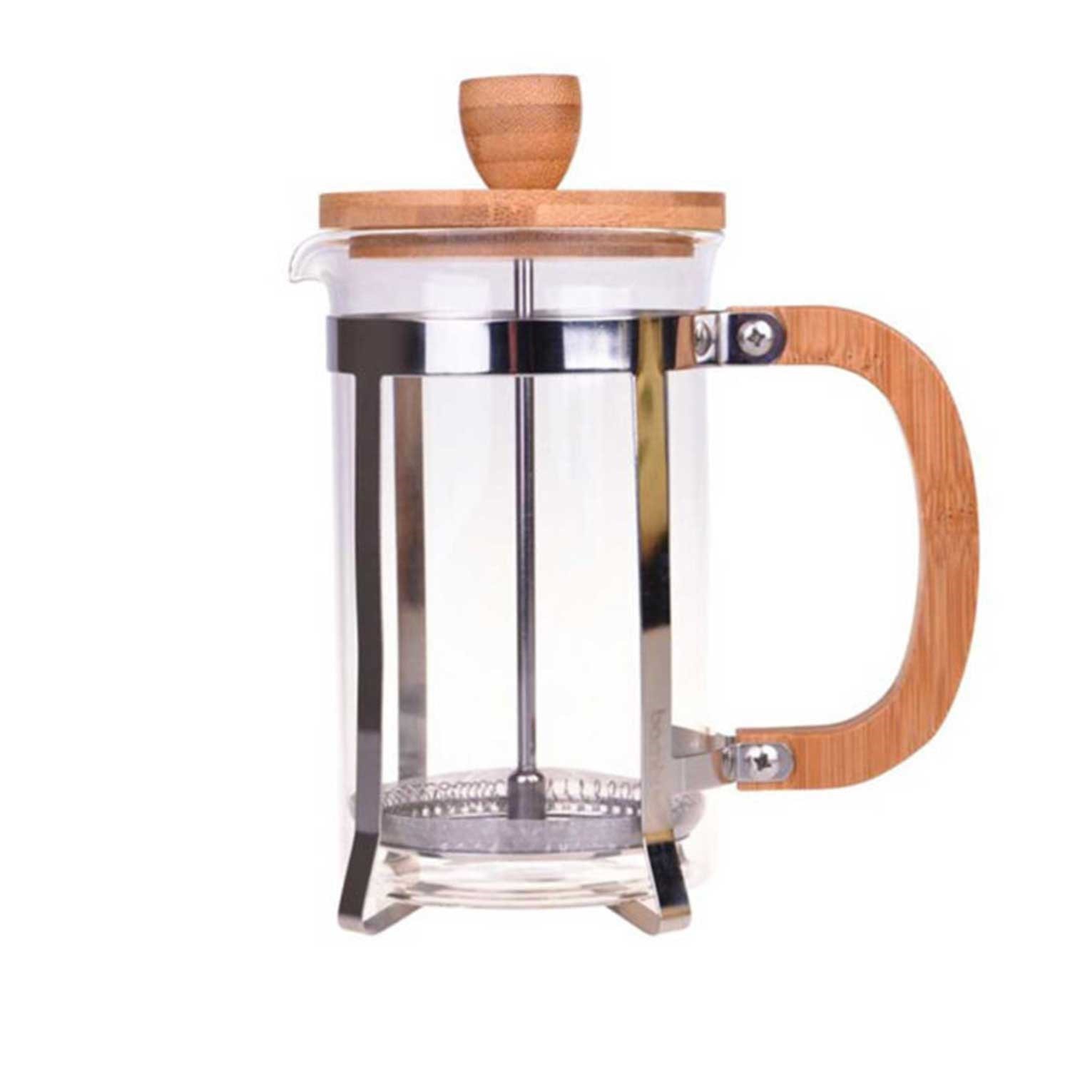 Bambu Kapaklı ve Kulplu French Press