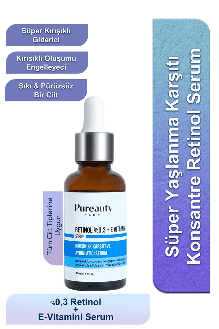 Süper Yaşlanma Karşıtı Konsantre Retinol %0,3 + E Vitamini Gece Serumu