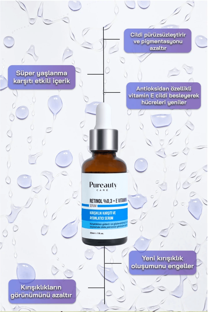 Süper Yaşlanma Karşıtı Konsantre Retinol %0,3 + E Vitamini Gece Serumu