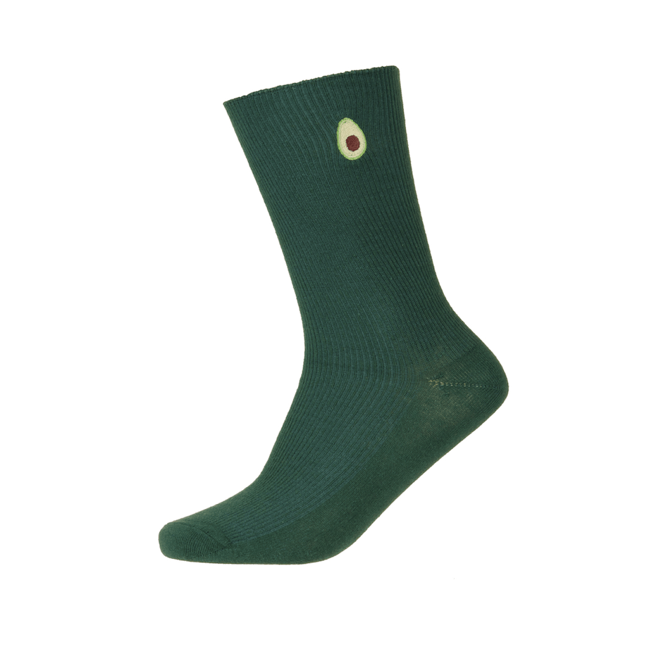 Nakışlı Meyveli Renkli Kadın Çorabı - Yeşil