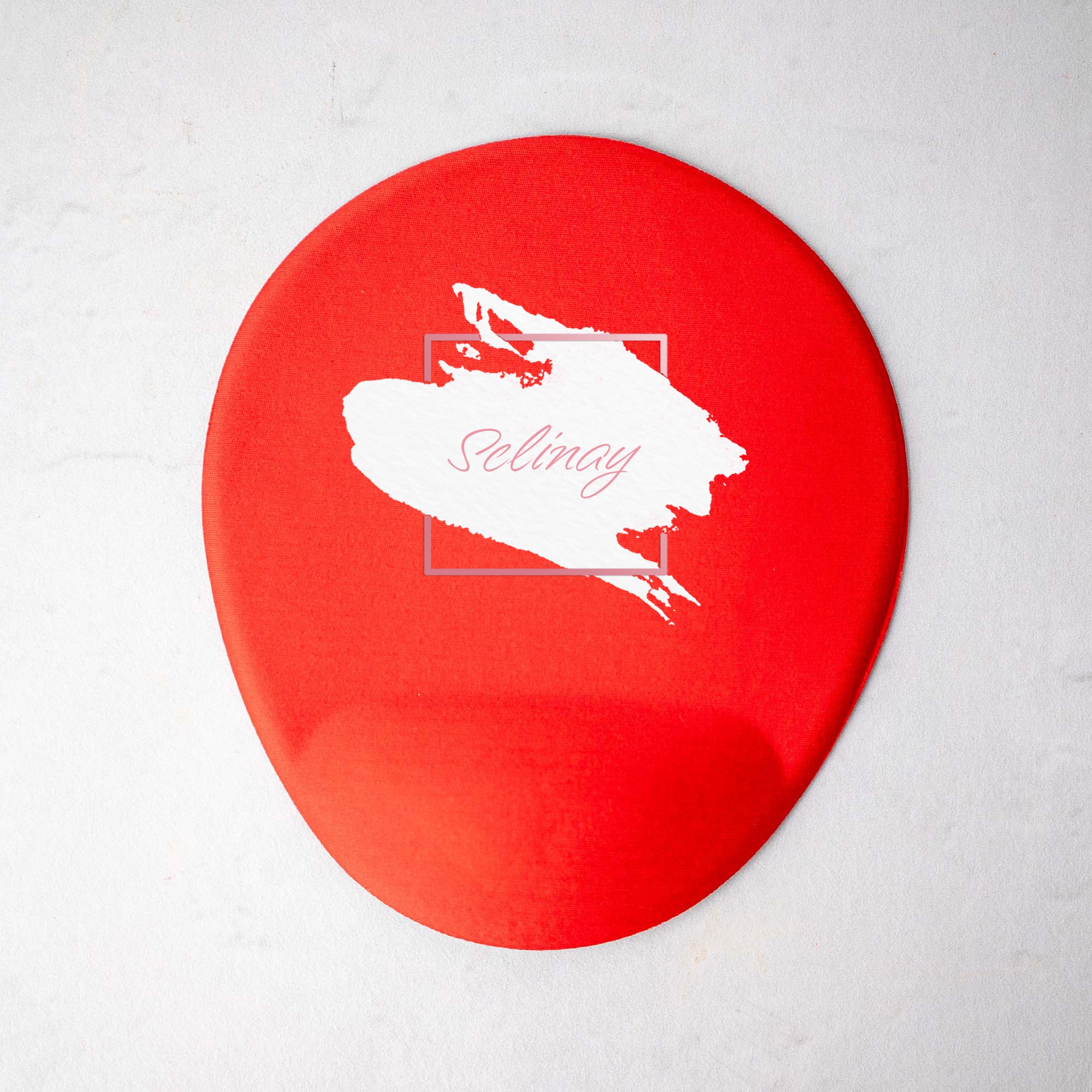 Kişiye Özel İsim Baskılı Kırmızı Bilek Destekli Mousepad